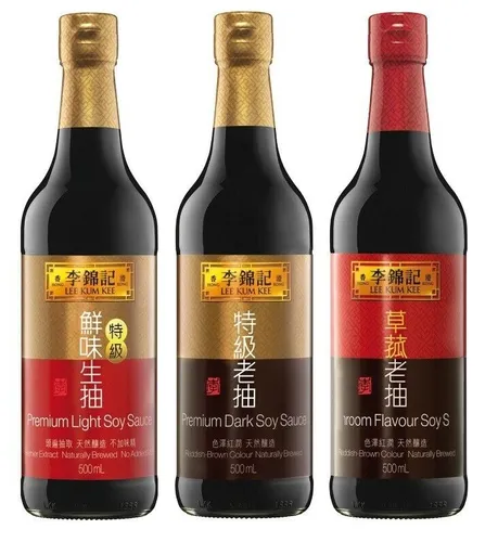Sorten LEE KUM KEE Sojasauce je 500ml [ Dunkel, Hell, Pilzsauce ] Sojasoße 3