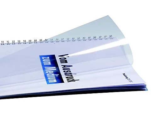 r&b UMT018T Deckblätter Klarsichtfolien, DIN A4, PET, transparent, glasklar, 0.18 mm stark, hitzebeständig, 100 Stück