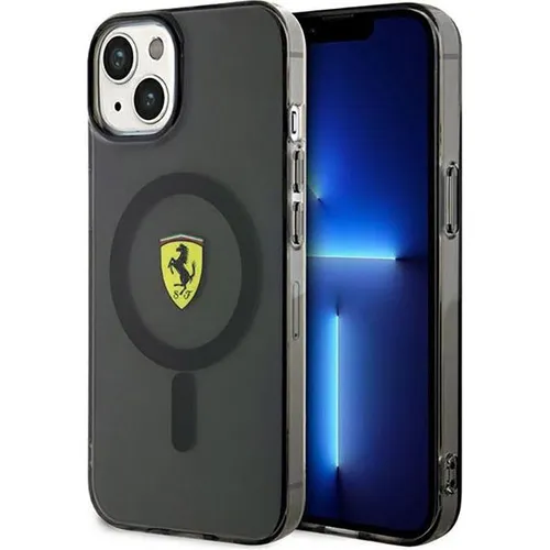 Ferrari FEHMP14SURKK Hülle für iPhone 14 - Schwarz Translucent Hardcase - Standard Handyhüllen mit durchscheinendem Design, schützt Ihr iPhone 14 stilvoll und sicher dank hochwertigem TPU/PC Material.