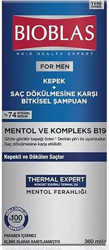 Produktbild Bioblas Men Shampoo gegen Haarausfall & Schuppen – Menthol & Thermalwasser