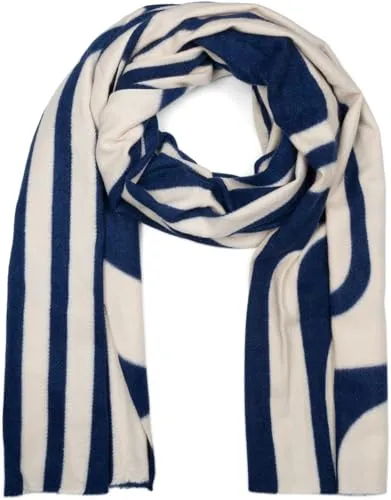 styleBREAKER Damen Schal mit geschwungenem Linienmuster - Eleganter Schal für Damen mit geschwungenem Linienmuster, aus luxuriös weichem Material für optimalen Tragekomfort. Ideal als wärmender Schal oder stylische Stola für jeden Anlass.