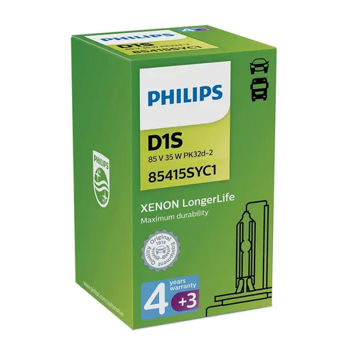 Philips D1S 35W PK32d-2 LongLife Xenon - Autobeleuchtung mit LongLife Technologie für eine längere Lebensdauer, ideal für Scheinwerfer vorne, liefert 4300K Farbtemperatur für optimale Sicht.