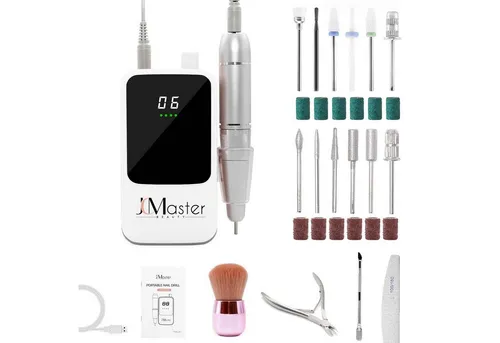 JCMaster Maniküre-Pediküre-Set – Professioneller Nagelfräser mit 35000RPM - Maniküre- & Pediküre-Sets, leistungsstarker 35000RPM Nagelfräser mit 5200mAh Akku für kabelloses Arbeiten und 12 Zubehörteilen für perfekte Nägel.
