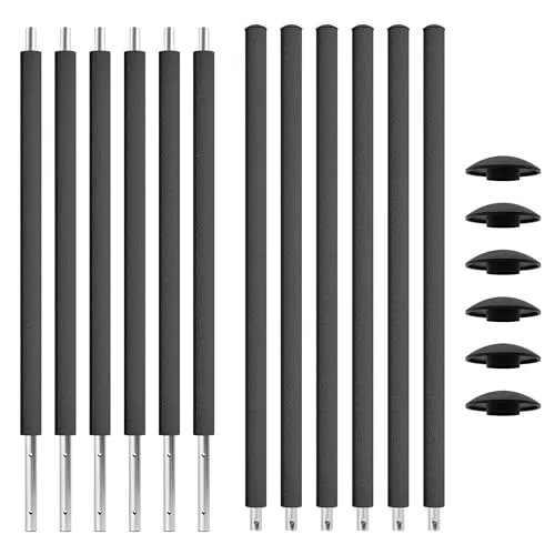 Kinetic Sports Trampolinnetz 6 Stück Ø 25 mm - Trampolinsicherheitsnetze, robustes Netz aus legiertem Stahl, inklusive Schaumstoffpolstern für zusätzliche Sicherheit beim Springen.