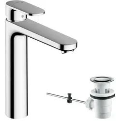 hansgrohe Vernis Blend Waschtischarmatur 71552000 - Waschtischarmatur mit Zugstangen-Ablaufgarnitur, ideal für komfortables und sparsames Waschen dank EcoSmart und Keramikmischsystem.
