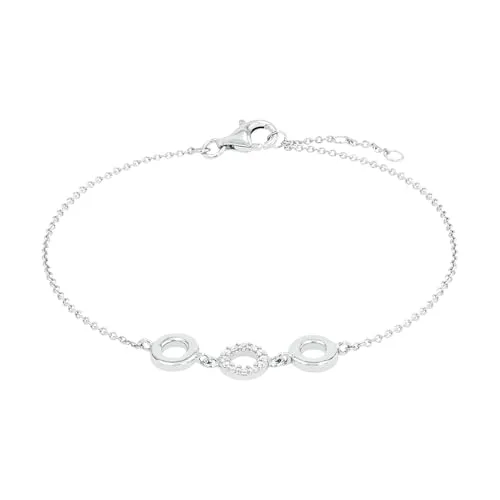 AMOR Armband 2026214 mit Zirkonia - Silberarmband aus 925er Sterlingsilber, mit funkelnden Zirkonia. Verstellbare Länge und stilvolles Design für jeden Anlass. Inklusive Etui für besondere Geschenke.