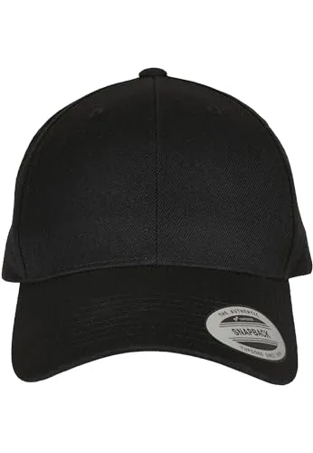 Flexfit Yupoong Unisex Premium Curved Visor Snapback Cap, Black, one Size