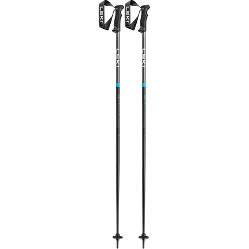 LEKI Qntm Skistock 135 cm - Schwarz-Anthrazit-Cyan - Alpin Skistöcke Unisex, robuster Aluminiumstock mit 18 mm Durchmesser für optimale Stabilität und Komfort, ideal für Skiabenteuer und Trekkingtouren.