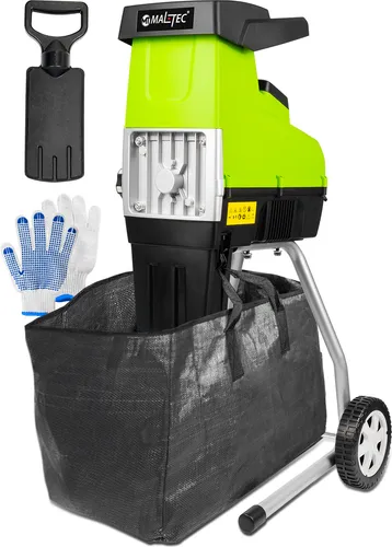MalTec Gartenhäcksler 3500W – Leistungsstarker Schredder für Gartenarbeiten - Häcksler & Mulcher mit 3500 W Motor, schneidet Äste bis 44 mm Durchmesser, inkl. 60L Fangsack und Zubehör für müheloses Arbeiten im Garten.