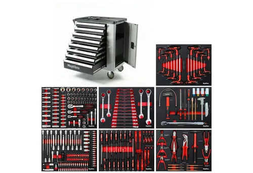 Mephisto-Tools Werkzeugwagen - Fertig montiert und bestückt - Werkstattwagen mit 7 Schubladen, abschließbar und bis zu 35 kg belastbar pro Schublade. Ideal für Profis, die Wert auf Ordnung und Sicherheit legen.