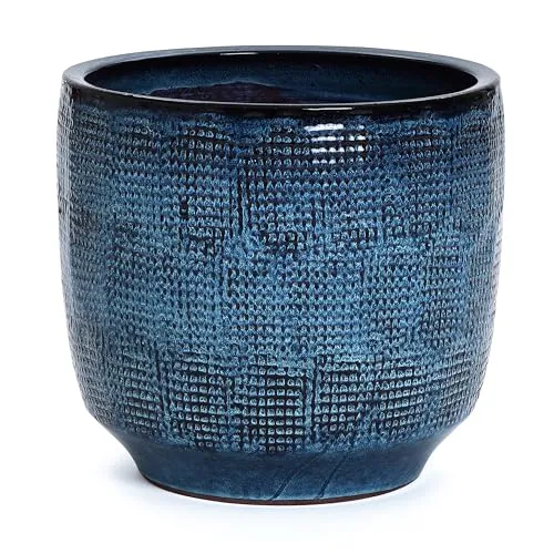 Hometopia Keramik Blumentopf Groß in blau von Hometopia