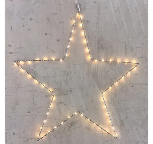 Lights4Christmas LED Stern Lights4Christmas Metall-Leuchtstern 40 LED 30cm Indoor, LED fest integriert, warmweiß, Timer