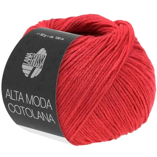 LANA GROSSA Alta Moda Cotolana | Edles Kettengarn aus 45% Schurwolle (Merino superwash), 45% Pima Baumwolle & 10% Polyamid| 50g Wolle zum Stricken & Häkeln | 150m Garn FB 34