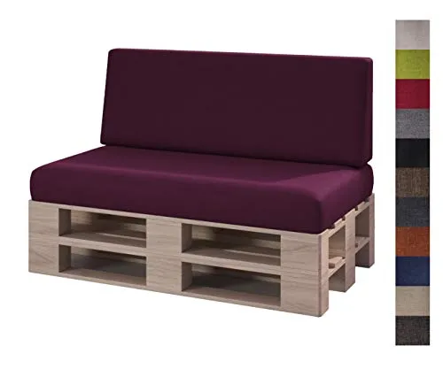 sunnypillow Palettenkissen mit abnehmbarem Bezug - Polster für Stühle & Sessel, ideal für Innen- und Außenbereich, mit Kaltschaum für höchsten Sitzkomfort und pflegeleichtem Bezug.