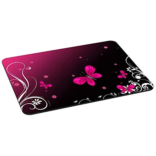 PEDEA Gaming und Office Mauspad - 350 x 260 mm - mit vernähten Rändern und rutschfester Unterseite, Butterfly