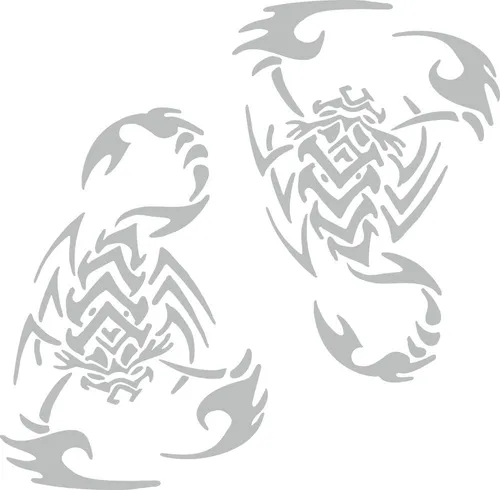 Hermann Schütz Aufkleber Spiegel- und Car-Tattoo Skorpion 2er-Set