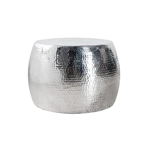invicta INTERIOR Handgearbeiteter Couchtisch Orient 60cm Silber im Classic Hammerschlag Design