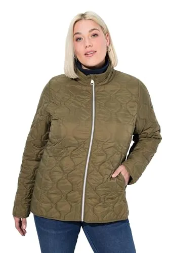 Ulla Popken Damen Hyprar Leichtsteppjacke - Wasserdicht und Recycelt - Funktionsjacke aus 100% recyceltem Polyamid, leicht und warm mit Kunstdaunen-Wattierung und praktischen Reißverschlusstaschen.