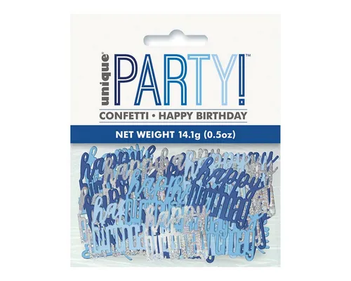 Unique Industries Inc. Konfetti Konfetti Metall Glitz Happy Birthday 14g Blau