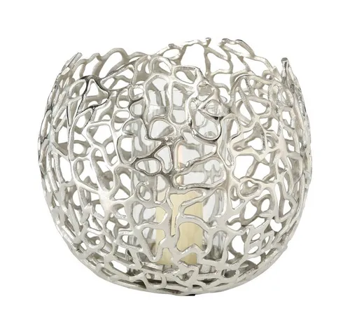 BOLTZE GRUPPE Windlicht Fidan, Aluminium H 17cm in silber von BOLTZE