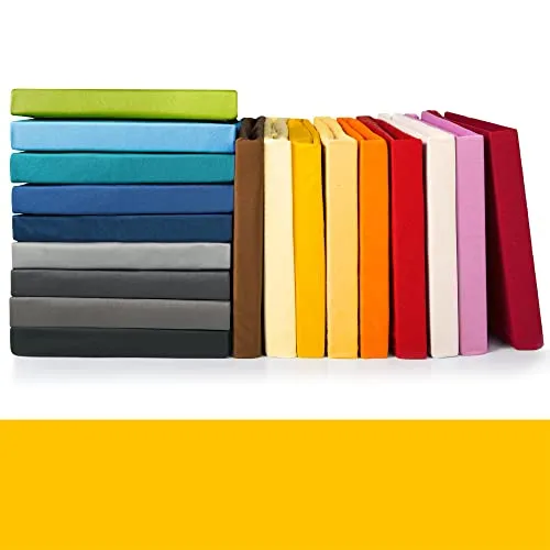 CelinaTex Jade Spannbettlaken 180x200-200x200 cm mais gelb Microfaser Spannbetttuch Jersey Bettlaken
