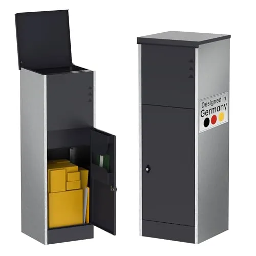 Ondis24 Korona Paketbox XL - Sicherer Paketsafe für Ihr Zuhause - Wandbriefkästen mit großem Stauraum für Pakete und Briefe, inklusive Schaumstoffmatte für geräuschlosen Aufprall und sichere Verankerung im Boden.