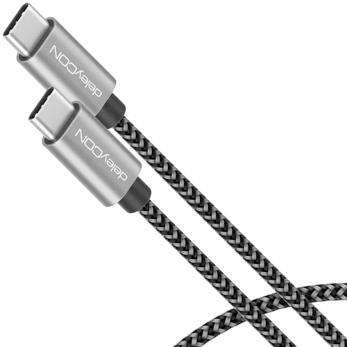 deleyCON 2m USB C Kabel PD3.0 (60W Schnellladekabel) USB-C auf USB-C Ladekabel für iPhone 16 15 Pro Max Samsung Galaxy S24 S23 S22 Pixel iPad Pro MacBook Air Tablets Switch PS5