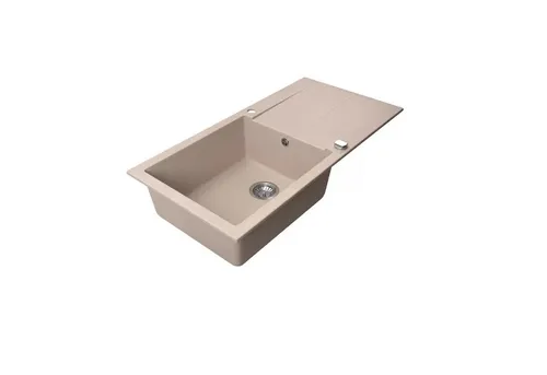 QLS Küchenspüle NELI 100x50 cm, aus Granit mit Abtropffläche + Siphon