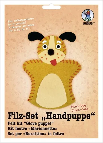 BASTELSET FILZSET HANDPUPPE HUND BASTELN FILZ SET NEU