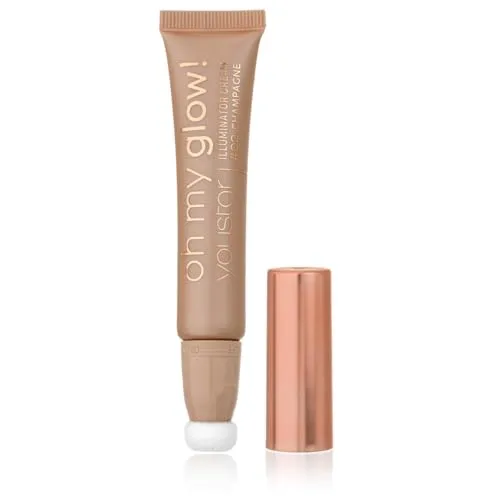 youstar OH MY GLOW Highlighter/Blush mit Kissenaplikator | Pflegender Blush, Lichtreflektierende Partikel, natürliches Finish, für Alle Hauttypen, leicht zum Auftragen, Farbe:02 Champagne