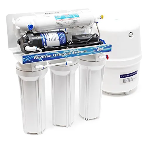 Naturewater 5 Stufen Umkehrosmoseanlage 180 L/Tag - Wasserfilter für Trinkwasser mit 5-Stufen-Filtration, liefert bis zu 180 Liter sauberes Wasser täglich – ideal für gesundes Trinken und Aquarien.