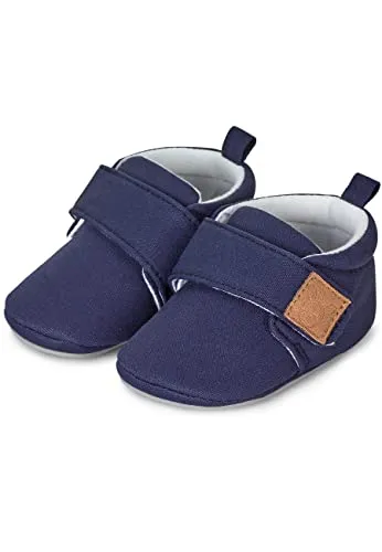 Produktbild Sterntaler Baby Krabbelschuhe uni – Unisex Babyschuhe aus Canvas mit Jerseyfutter – Knöchelhohe Baby Schuhe mit rutschfester Sternensohle – Krabbelschuhe aus Baumwolle – Größe 18, Farbe marine