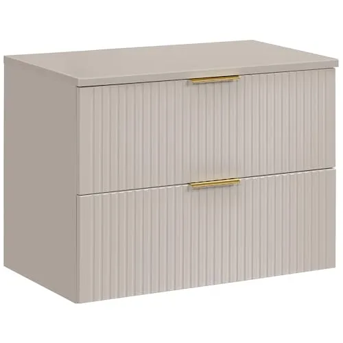 Lomadox Badezimmer Waschtischunterschrank 80cm in Kaschmir in beige von Lomadox