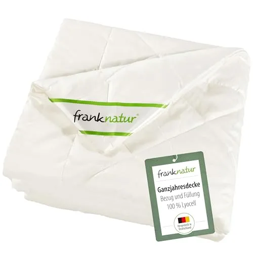franknatur Ganzjahresdecke Bettdecke 200x200 Lyocell Tencel Bezug Lyocell waschbar