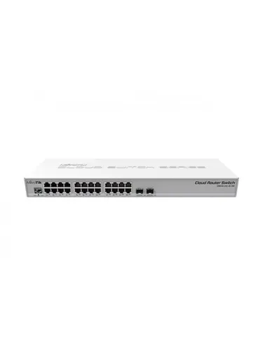 Cloud Router Switch CRS326-24G-2S+RM - L3 Managed Switch mit 24 x 10/100/1000 und 2 x SFP+, ideal für Rack-Montage und unterstützt passives PoE für flexible Netzwerklösungen.