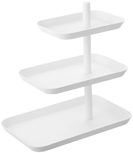 Yamazaki 4280 TOWER Etagere - Cupcake-Ständer, minimalistisch und drehbar, ideal für das stilvolle Servieren von Desserts oder zur Aufbewahrung von Accessoires.