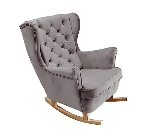 DomiMeble Schaukelstuhl für Wohnzimmer, Schlafzimmer - Schön und Komfortabel Relaxstuhl aus hochwertigem Holz gefertigt 92 x 84 x 104 cm