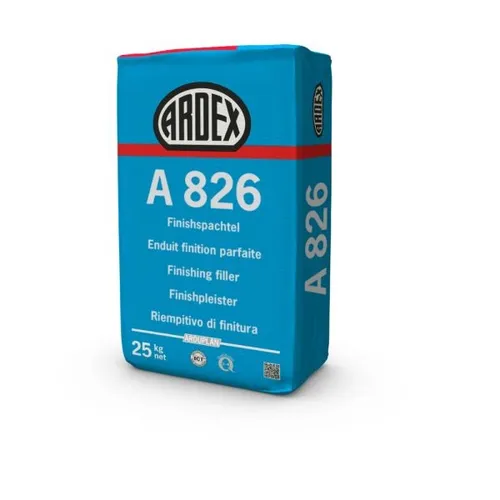 ARDEX A 826 Wandspachtelmasse - 25kg - Hochwertige Spachtelmasse für Beton, Kalk und Zement, schnelle Trocknung in nur 45 Minuten, ideal für glatte Oberflächen und Renovierungen.