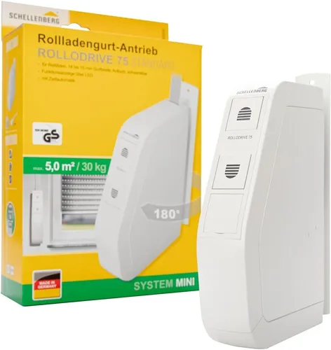 Schellenberg Rolladengurtantrieb RolloDrive 75 Standard - Rollläden & Zubehör, bequeme Bedienung per Knopfdruck oder Zeitautomatik für Kunststoff-Rolläden bis 5 m².
