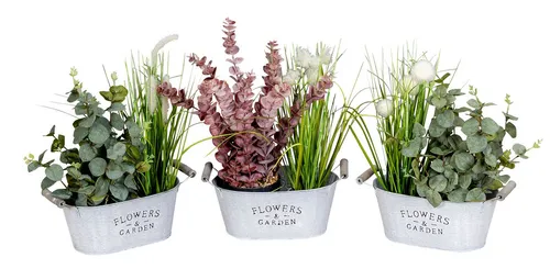 Levandeo® Kräutertopf, 3er Set Pflanzkübel L25cm Metall Pflanztopf Vintage Shabby Chic