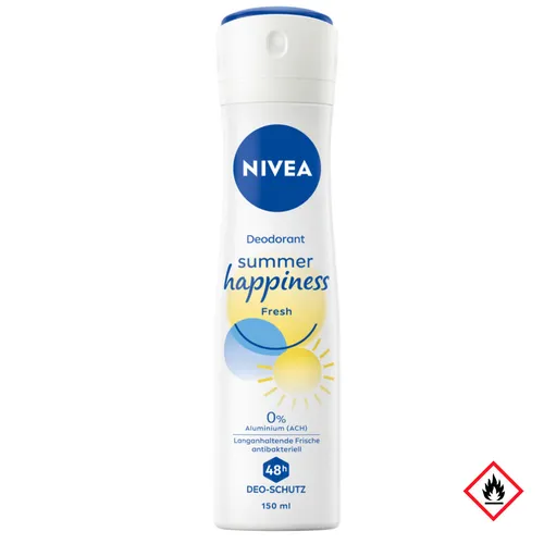 Nivea Deodorant Spray Fresh Summer 150ml - Deodorant für Frauen mit sommerlich-frischem Duft, 48 Stunden langanhaltender Schutz ohne Aluminium und hautfreundlicher Formel für ein angenehmes Hautgefühl.