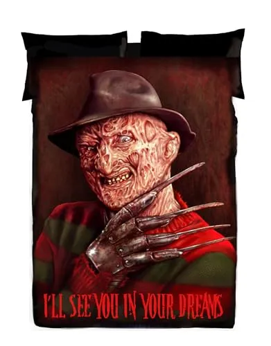 Freddy Krugr – In Your Dreams – Fleece-Decke, Horror-Tagesdecke, weicher Bettüberwurf, Wandteppich, Horror-Filmkunst, 155 x 279,4 cm
