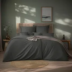 Estella Bettwäsche Valetta, Mako-Satin grau in grau von ESTELLA