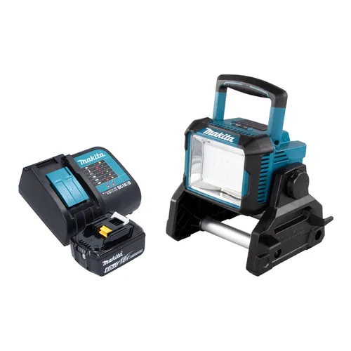 Makita DEADML 811 SG1 Akku Baustrahler 3000 lm - Arbeitsleuchten mit 3 Leuchtstufen und bis zu 13 Stunden Laufzeit, flexibel einsetzbar mit Akku oder Netzkabel, ideal für Baustellen und Werkstätten.