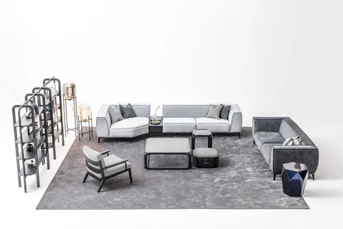 Xlmoebel Polstergarnitur Sofa Texil mit hochwertiger Stoffpolsterung und modernem Design, (3-tlg., Set 3 tlg.(Sofagarnitur 3 + 5 + 1 Sitzer), Hergestellt in Europa