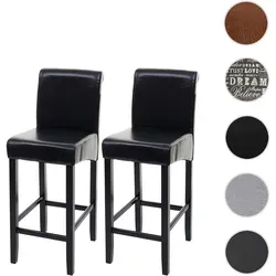 2er-Set Barhocker HWC-C33 - Komfortable Tresenhocker aus Leder - Barmöbel: Stylische Barhocker im Retro-Look mit hoher Belastbarkeit von 135 kg und angenehmer Polsterung für langanhaltenden Sitzkomfort.