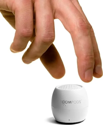 Boompods Zero Talk Mini Bluetooth Lautsprecher mit Amazon Alexa - tragbarer Outdoor Lautsprecher, IPX6 wasserdicht, 5 Std Spielzeit und Mikrofon, Musikbox klein für Handy, Dusche, Reisen - Weiß