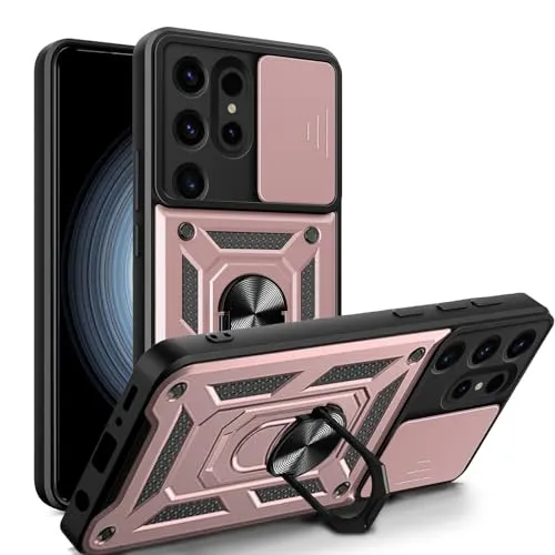 Handyhülle für Samsung Galaxy S24 Ultra | Stoßfest & Kratzfest | Mit Kameraschutz, Anti-Fingerabdruck & robustem Panzerschutz-Design | Rosegold