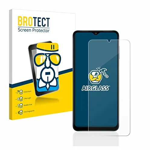 BROTECT Schutzglas für Samsung Galaxy A12 Schutzfolie Panzer Folie Glas Displayschutz Made in Germany [Kratzfest 9H, Anti-Fingerprint,Transparent]