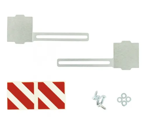 1:14 Alu Warntafeln mit Halter und Dekor - Carson 500907448 - LKW & Industriefahrzeuge, hochwertige Aluminium-Warntafeln im Maßstab 1:14, ideal für Tamiya-Modelle und perfekt für detailgetreue Fahrzeuganpassungen.